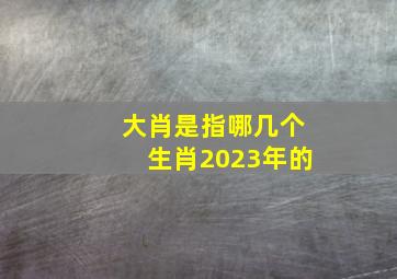 大肖是指哪几个生肖2023年的