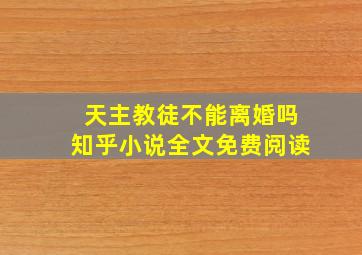 天主教徒不能离婚吗知乎小说全文免费阅读