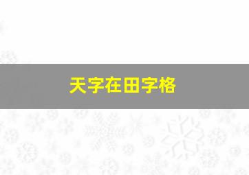 天字在田字格