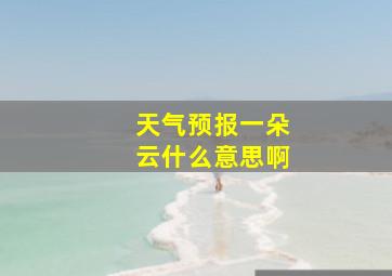 天气预报一朵云什么意思啊