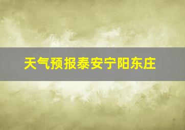 天气预报泰安宁阳东庄