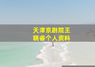 天津京剧院王晓睿个人资料