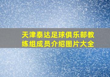 天津泰达足球俱乐部教练组成员介绍图片大全