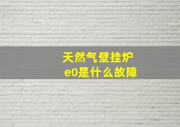 天然气壁挂炉e0是什么故障