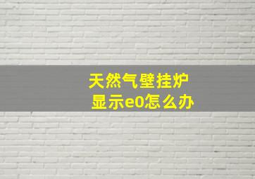 天然气壁挂炉显示e0怎么办