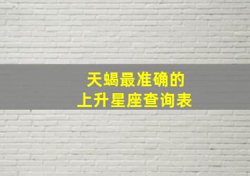 天蝎最准确的上升星座查询表