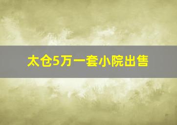 太仓5万一套小院出售