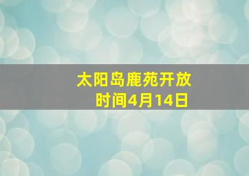 太阳岛鹿苑开放时间4月14日