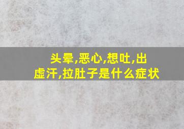 头晕,恶心,想吐,出虚汗,拉肚子是什么症状