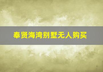 奉贤海湾别墅无人购买