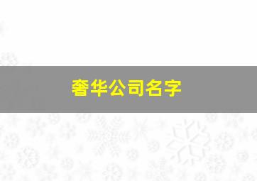 奢华公司名字