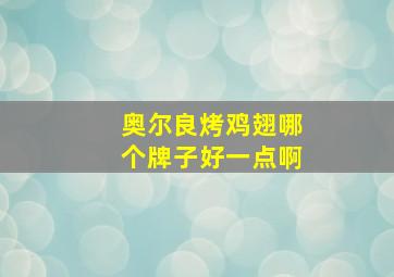 奥尔良烤鸡翅哪个牌子好一点啊