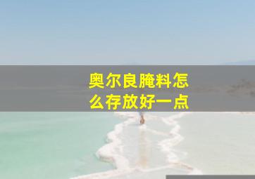 奥尔良腌料怎么存放好一点