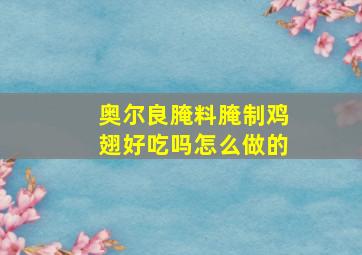 奥尔良腌料腌制鸡翅好吃吗怎么做的