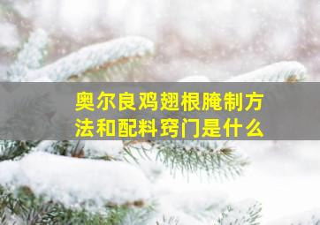 奥尔良鸡翅根腌制方法和配料窍门是什么