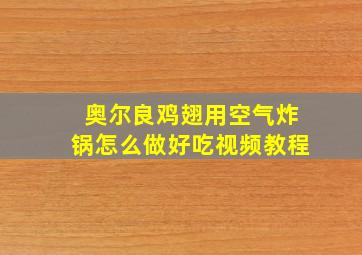 奥尔良鸡翅用空气炸锅怎么做好吃视频教程