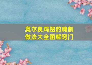 奥尔良鸡翅的腌制做法大全图解窍门