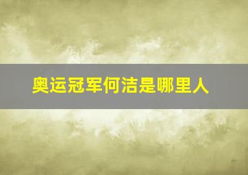 奥运冠军何洁是哪里人