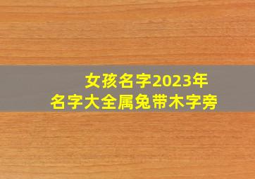 女孩名字2023年名字大全属兔带木字旁