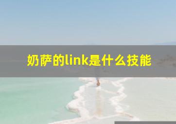 奶萨的link是什么技能