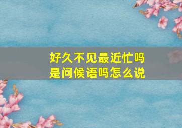 好久不见最近忙吗是问候语吗怎么说