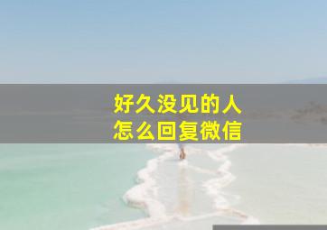 好久没见的人怎么回复微信