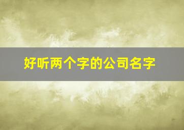 好听两个字的公司名字