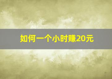 如何一个小时赚20元