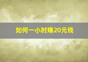 如何一小时赚20元钱