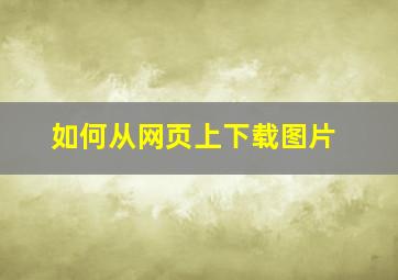 如何从网页上下载图片