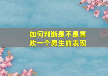 如何判断是不是喜欢一个男生的表现