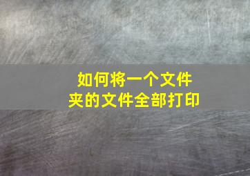 如何将一个文件夹的文件全部打印