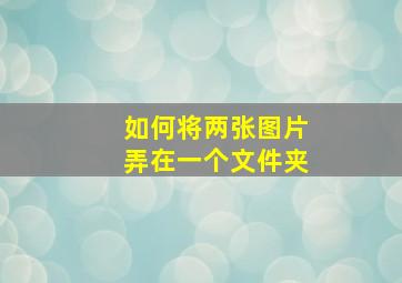 如何将两张图片弄在一个文件夹