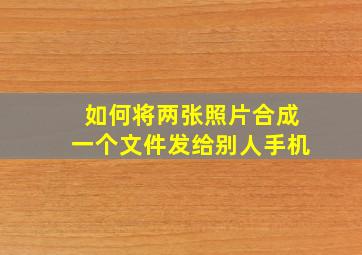 如何将两张照片合成一个文件发给别人手机