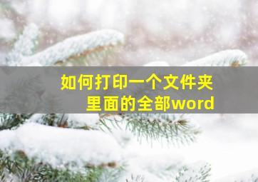 如何打印一个文件夹里面的全部word