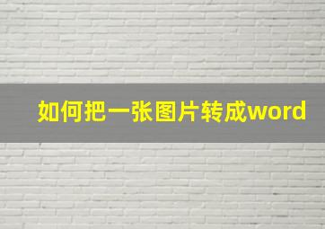 如何把一张图片转成word