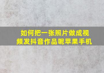 如何把一张照片做成视频发抖音作品呢苹果手机