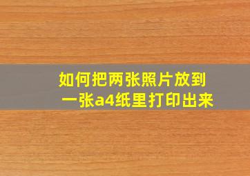 如何把两张照片放到一张a4纸里打印出来