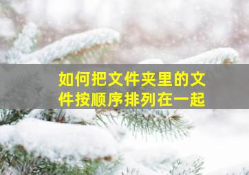 如何把文件夹里的文件按顺序排列在一起