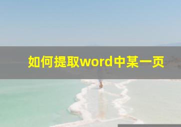 如何提取word中某一页