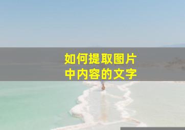 如何提取图片中内容的文字