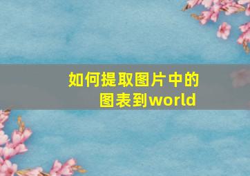 如何提取图片中的图表到world