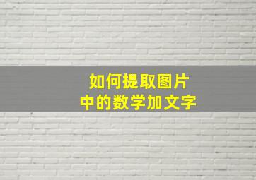 如何提取图片中的数学加文字