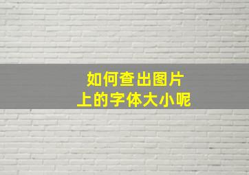 如何查出图片上的字体大小呢