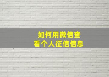 如何用微信查看个人征信信息