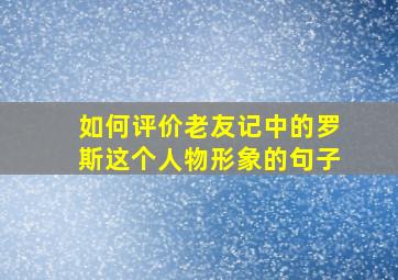 如何评价老友记中的罗斯这个人物形象的句子