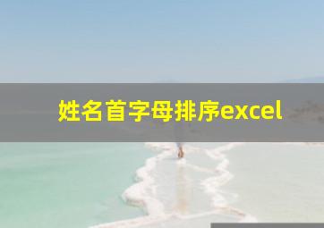 姓名首字母排序excel