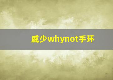 威少whynot手环