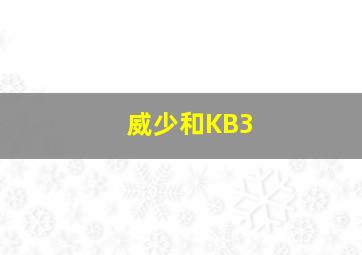 威少和KB3