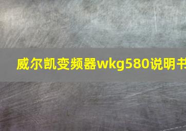 威尔凯变频器wkg580说明书